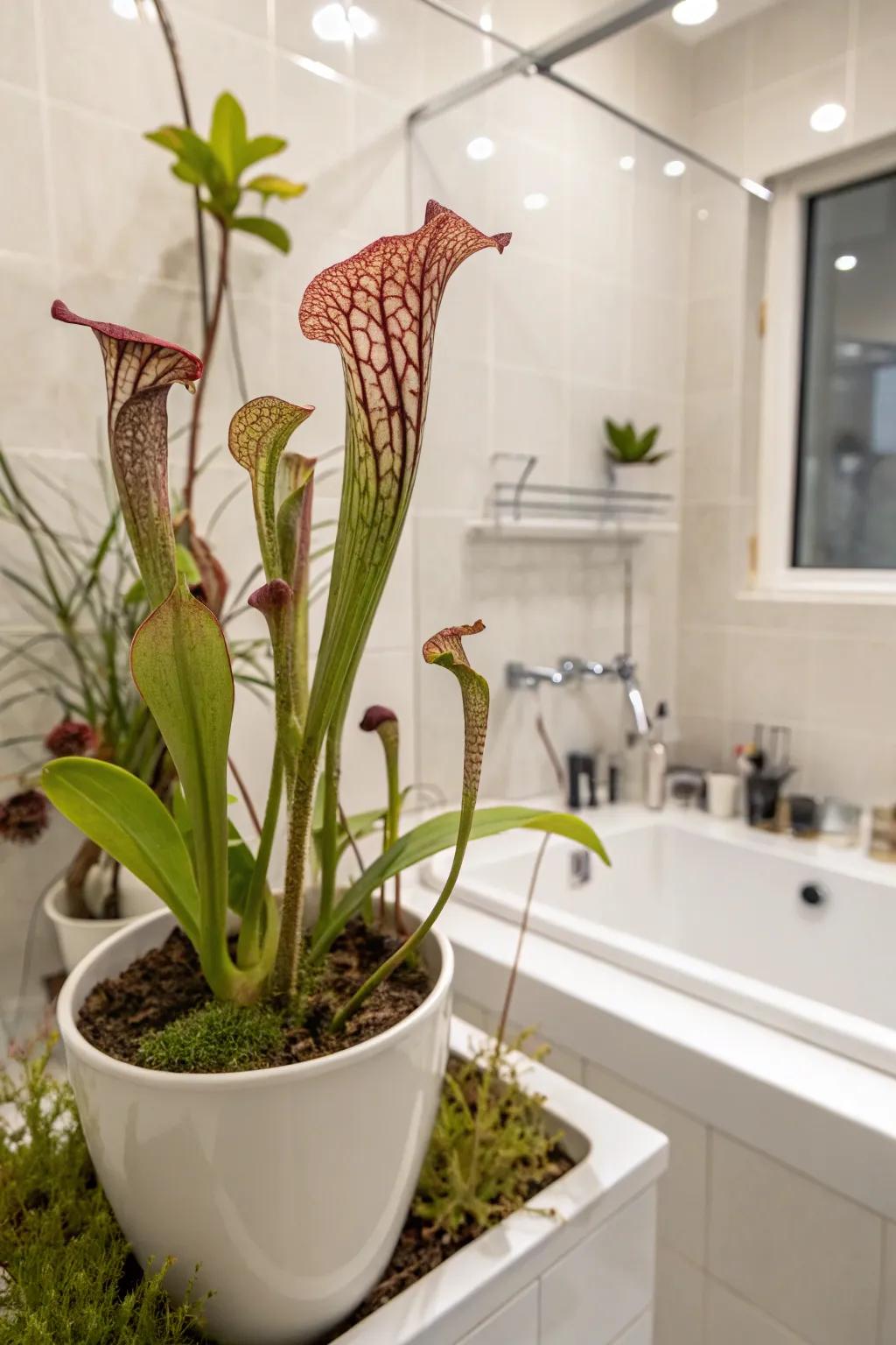 Introduce an exotic element with the unique form of a purse plant.