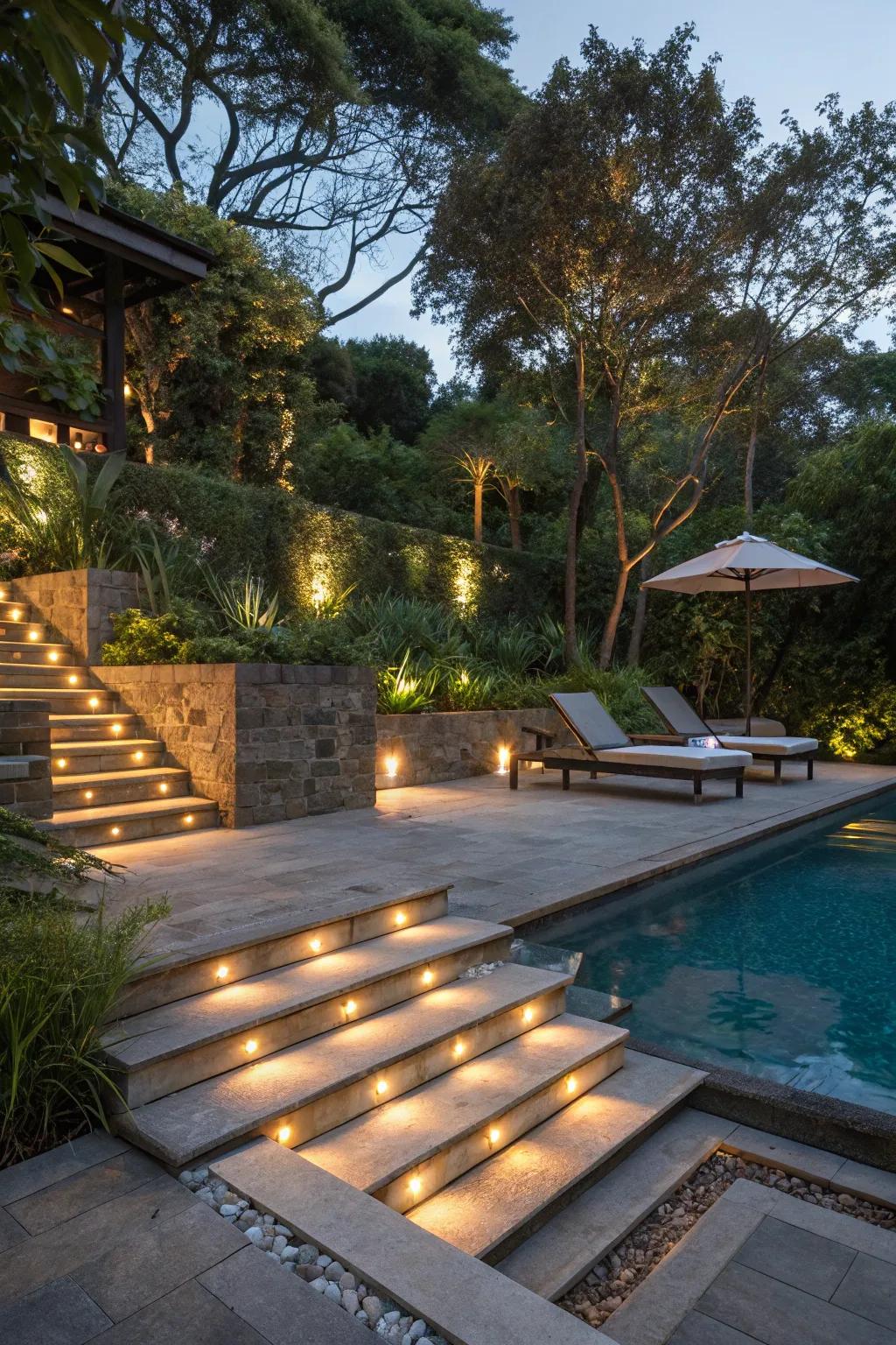 Concealed stair tread illumination raises safety and aesthetics.