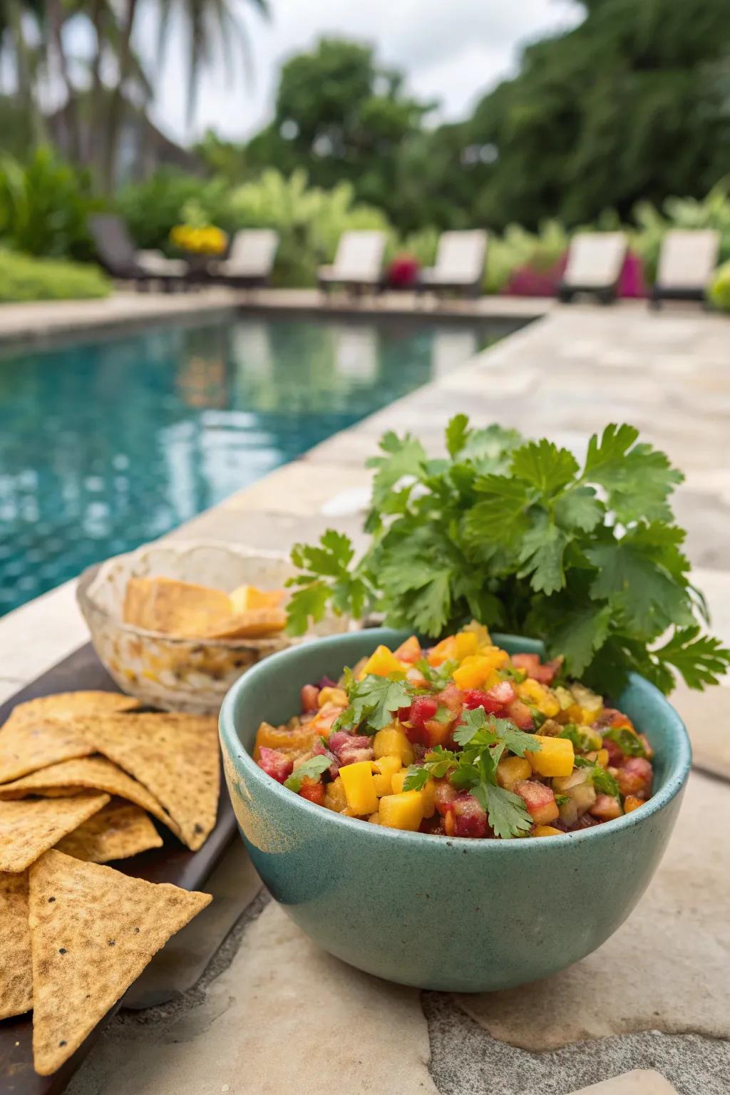 Start your evening with a zesty mango salsa.