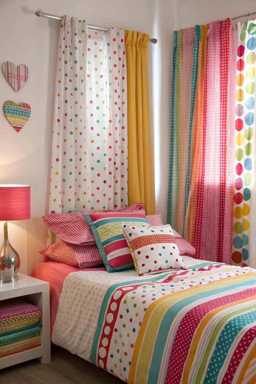 Lively motifs appending whimsy and amusement to the boudoir.