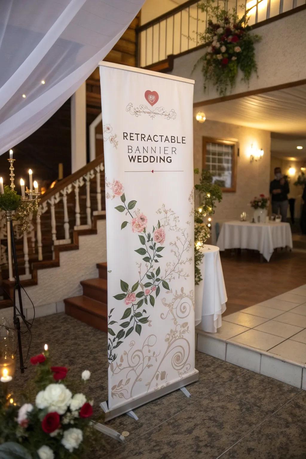 With a classy display backdrop, set the stage for your wedding.