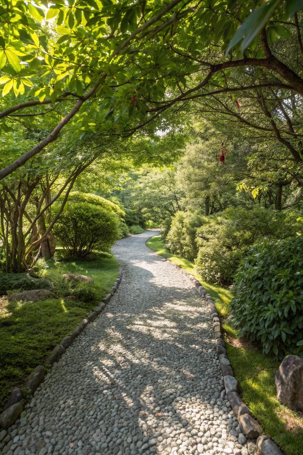 Enhance your garden's charm with a gravel walkway.