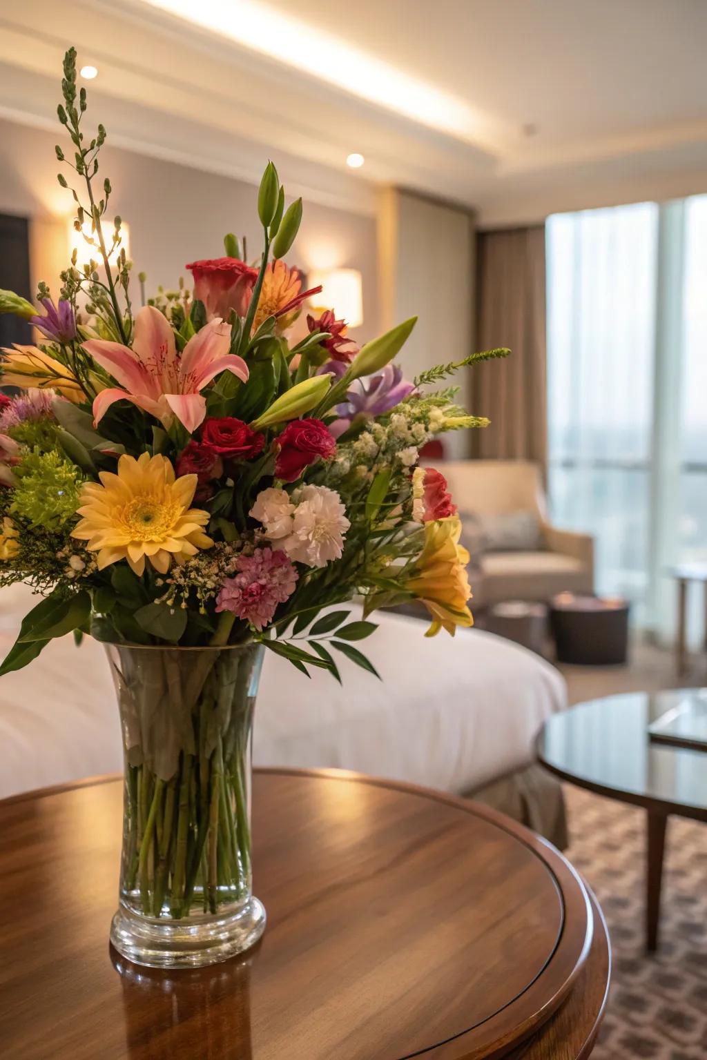 Fresh blossoms add beauty and romance.
