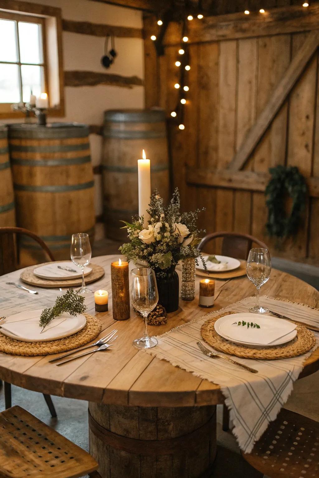 Wood components introduce countryside charm and warmth.