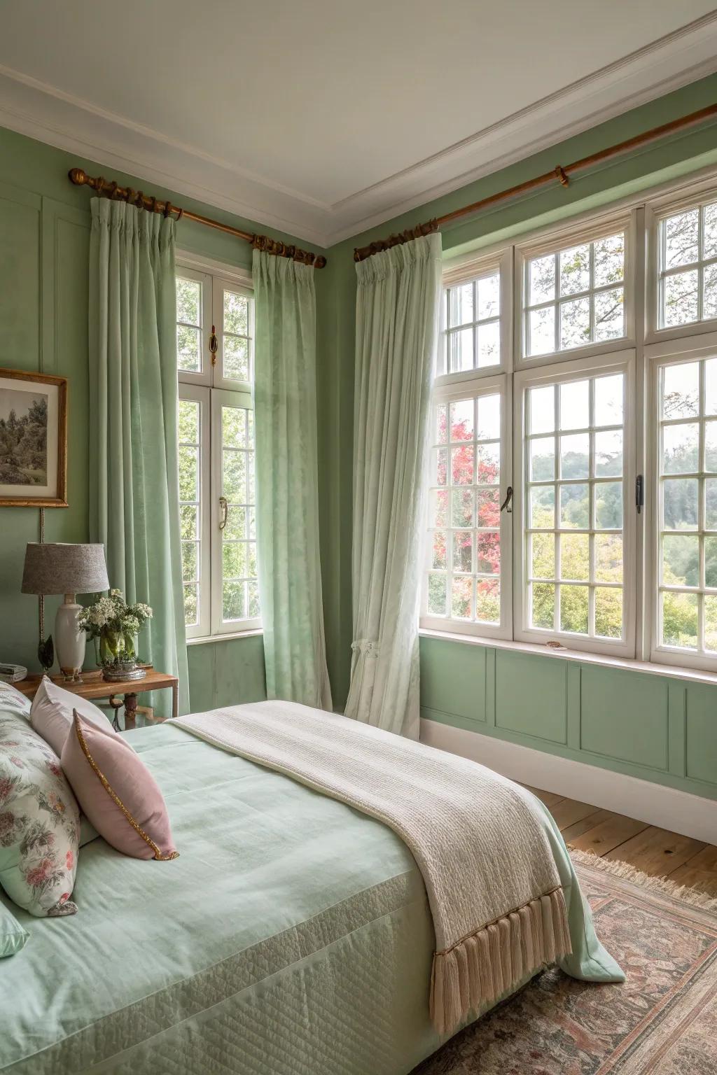 Daylight enhances the spacious feel of the room.
