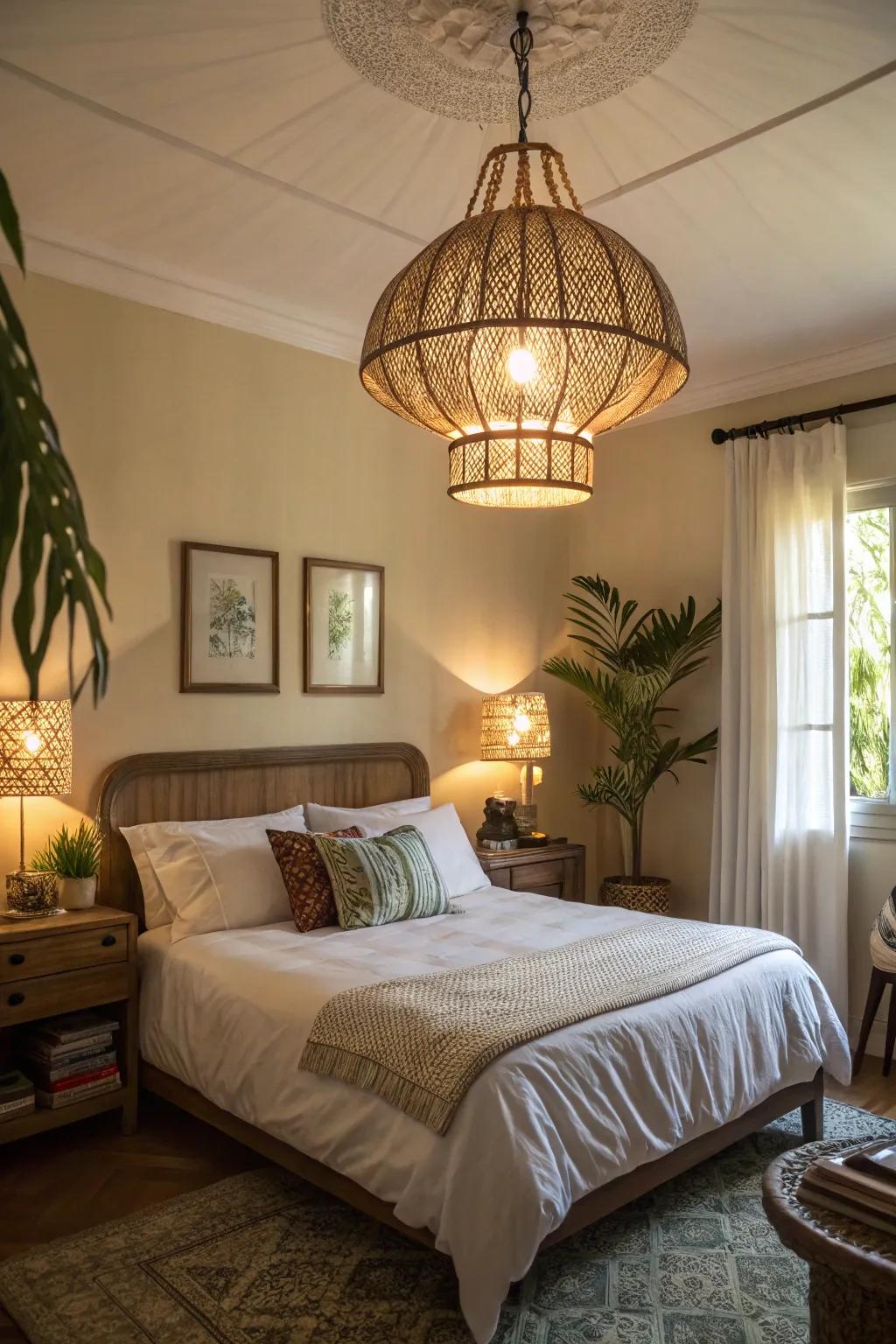 Striking lights act as an aesthetic anchor.