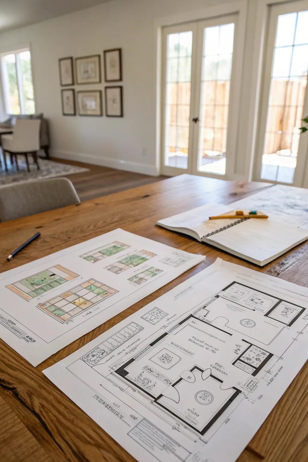 Customizable floor plan sketches offering flexibility in shouse design.