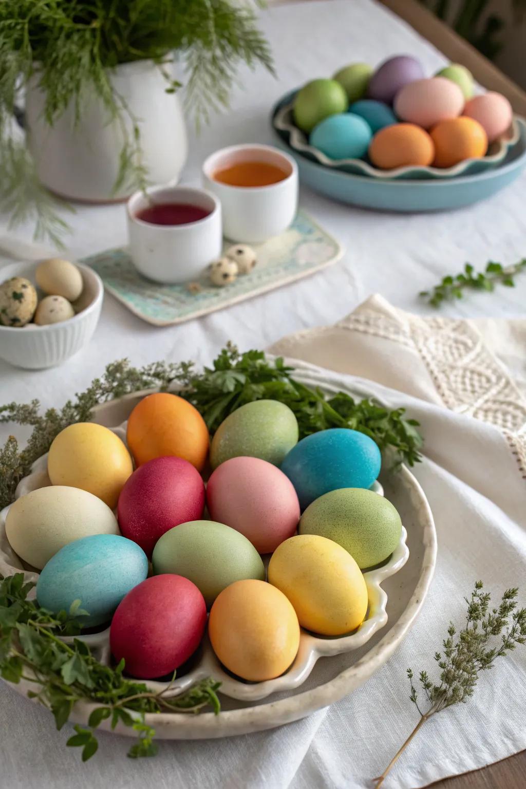 Naturally tinted eggs in refined, yet gorgeous colors.