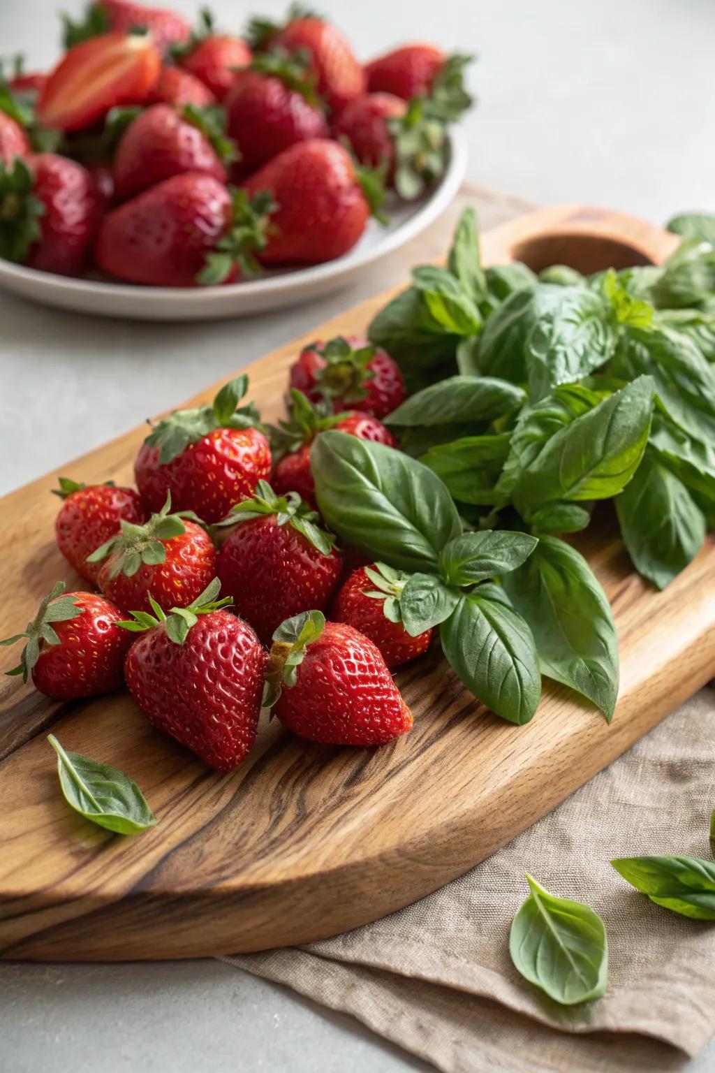 Herbs introduce a gourmet flair to fruit.