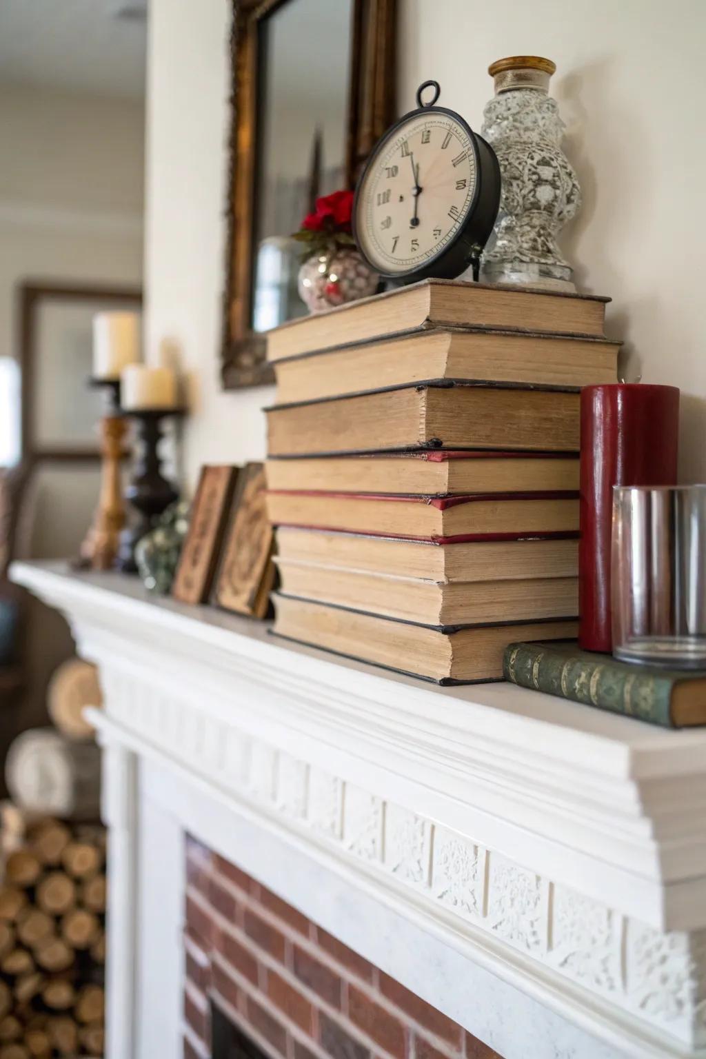 Volumes are cleverly employed to enrich elevation and proportion to this mantel.