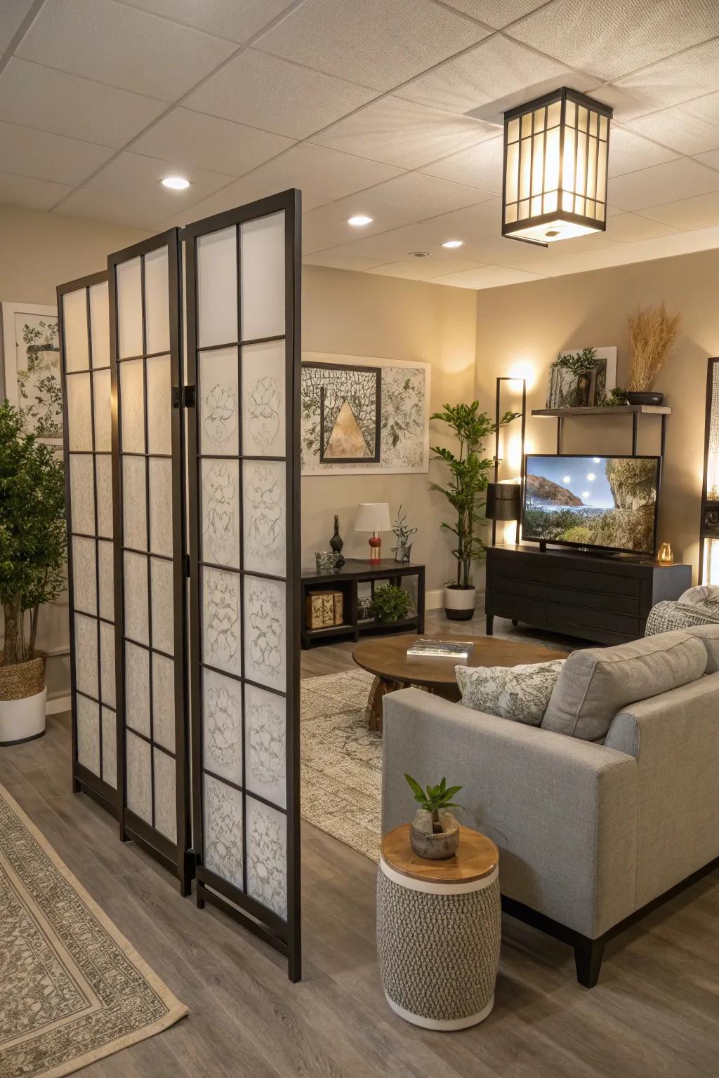 Delineate spaces using room dividers within your Sims 4 lounge.