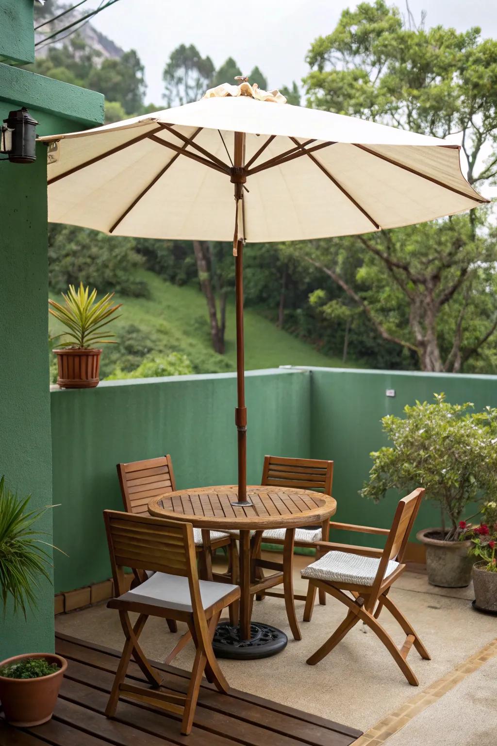 Maintain coolness on your lanai through a flexible and fashionable parasol.