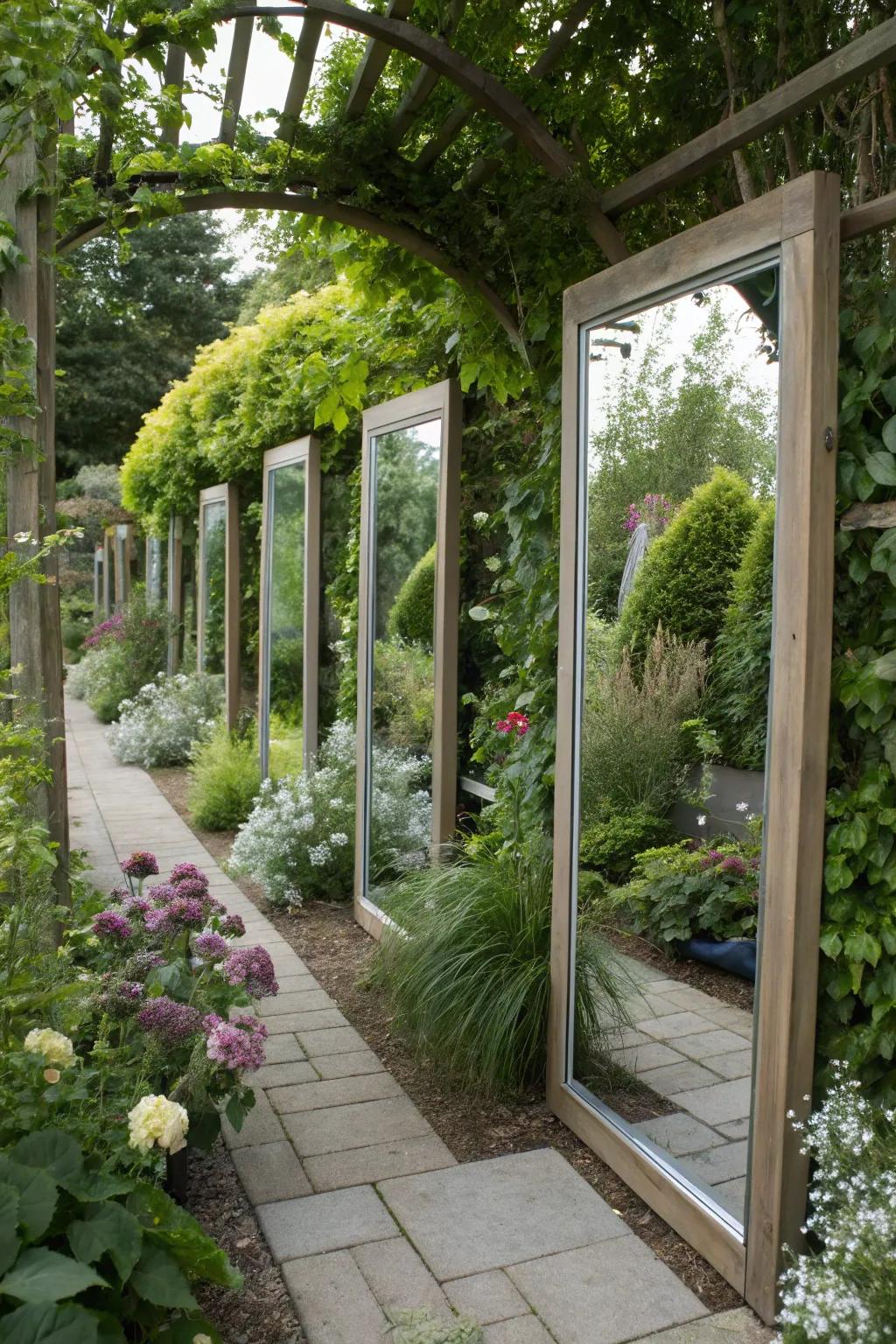 Reflectors can visually amplify space within compact garden settings.