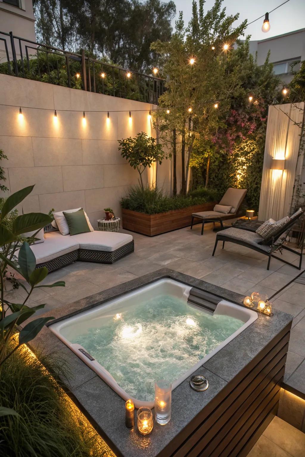 An integrated hot tub adding versatility to a pool.
