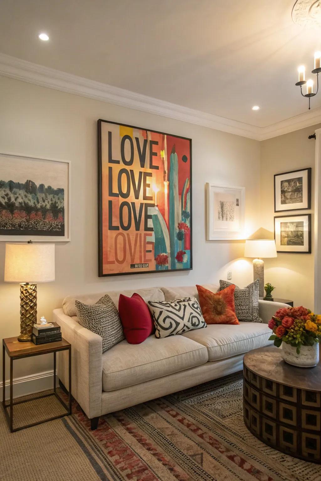 Striking art can serve as a stunning focal point in any room.