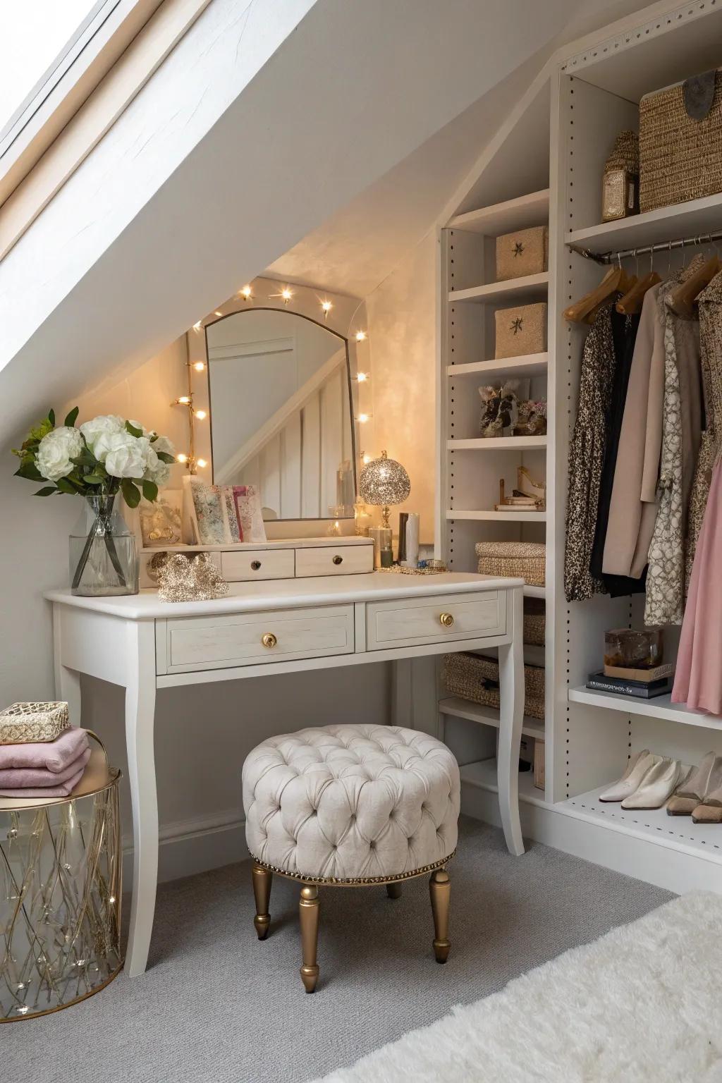 A Vanity adds function to your closet space.