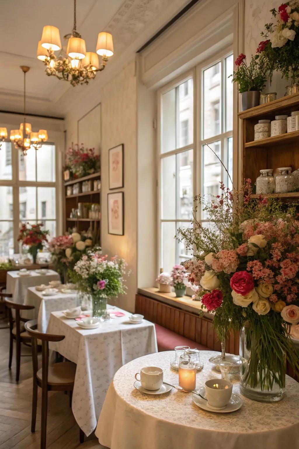 Season decorations refresh your tea room all year.