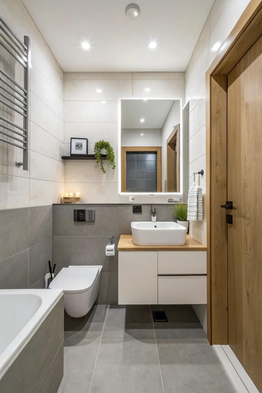 Pared-down fittings keep the design clean and open.
