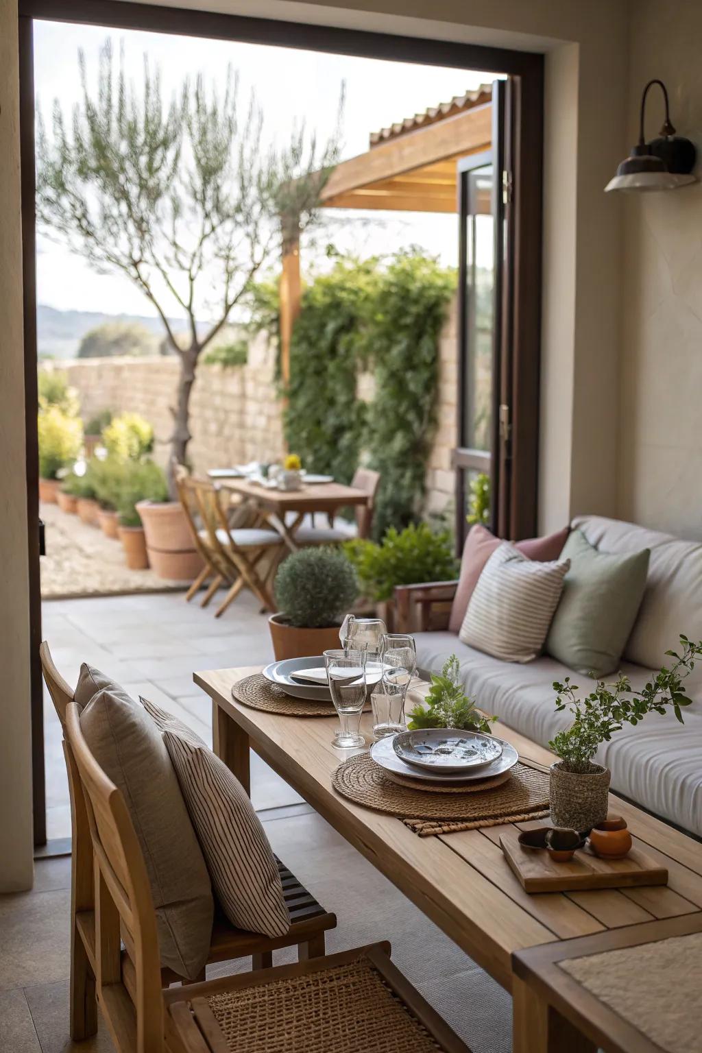 Expand your dining space thanks to an indoor-outdoor connection.