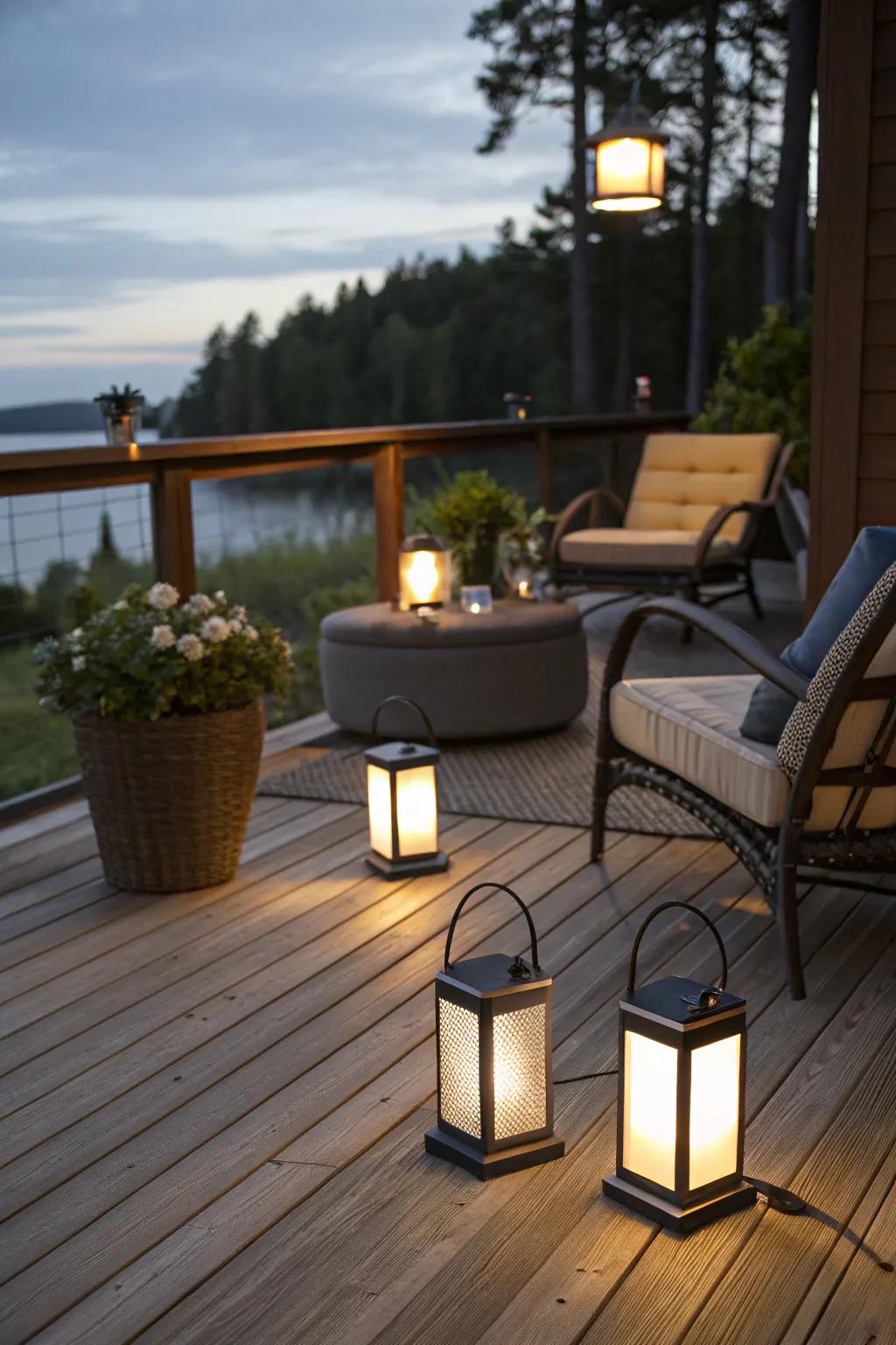 Portable solar lamps offer flexibility and convenience.