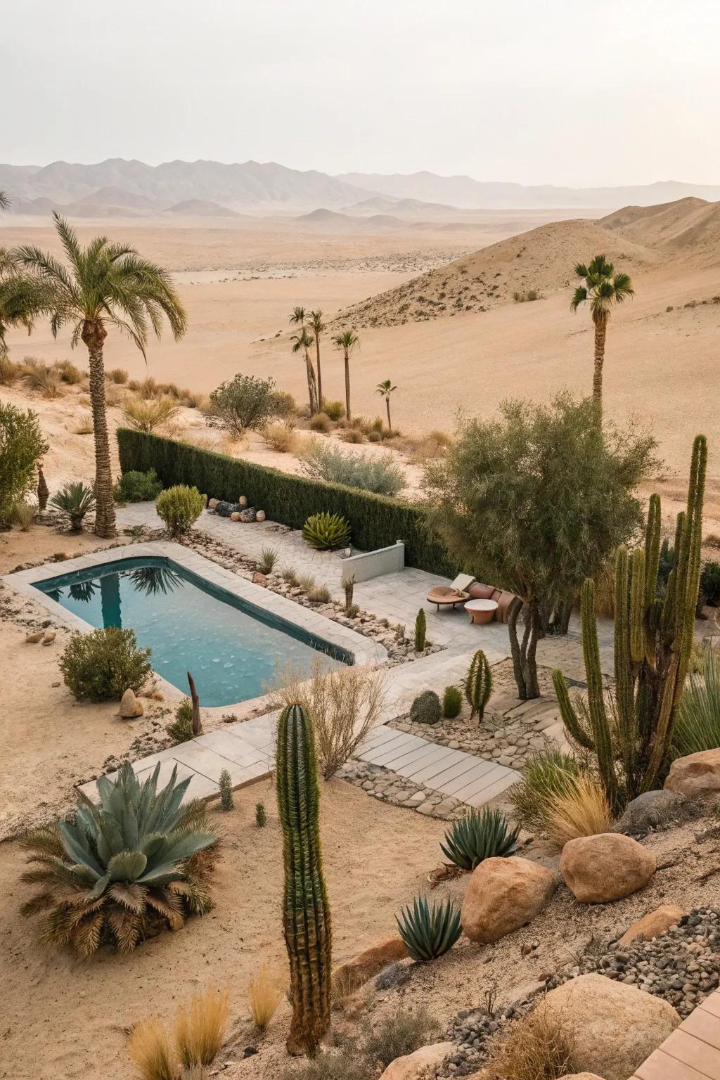 Establish your desert retreat with a petite pool.