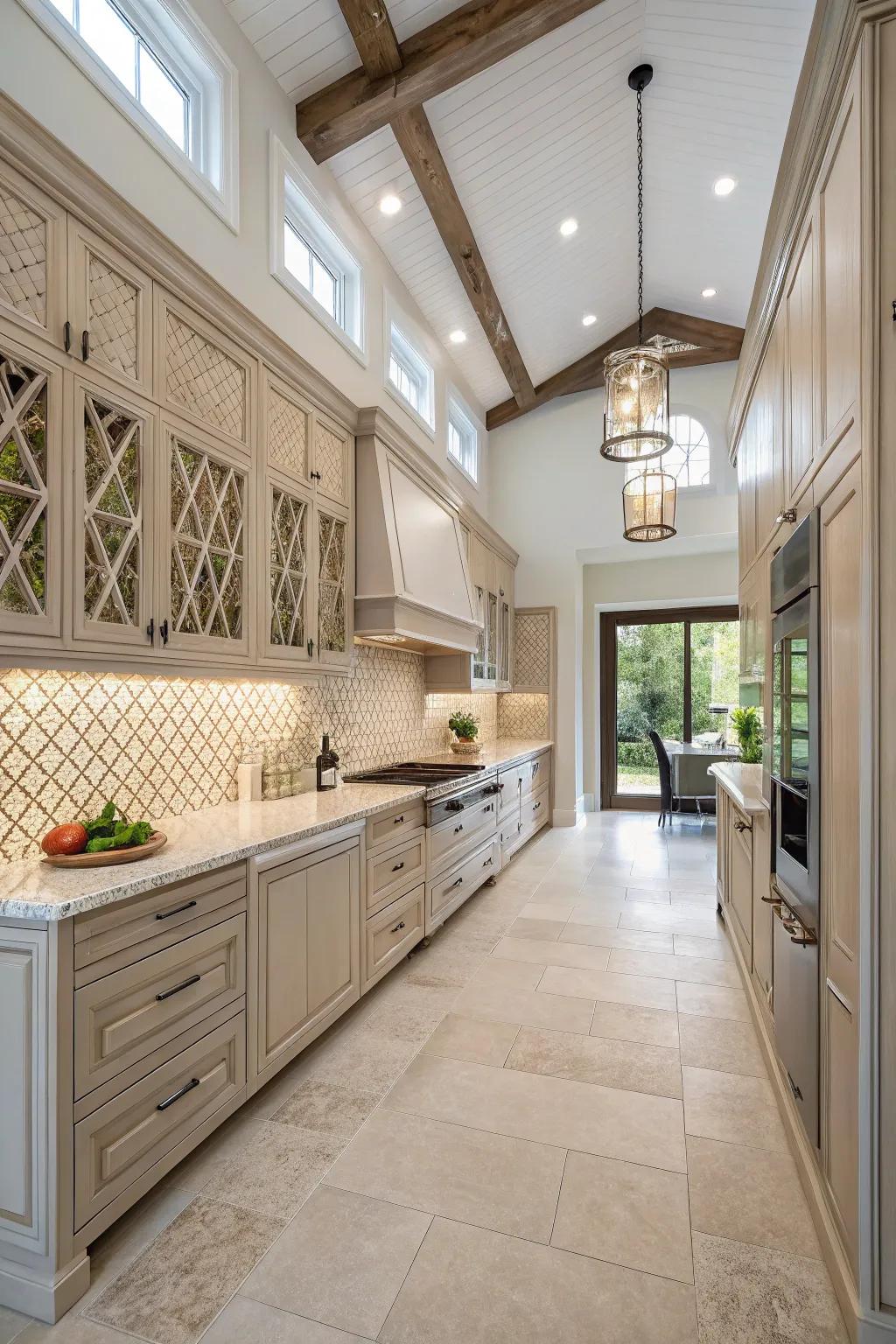 Textured finishes incorporate depth and intrigue into elevated kitchen spaces.