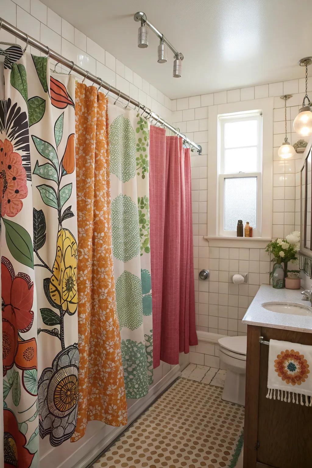 Blending styles forges a personalized and unique bathroom area.