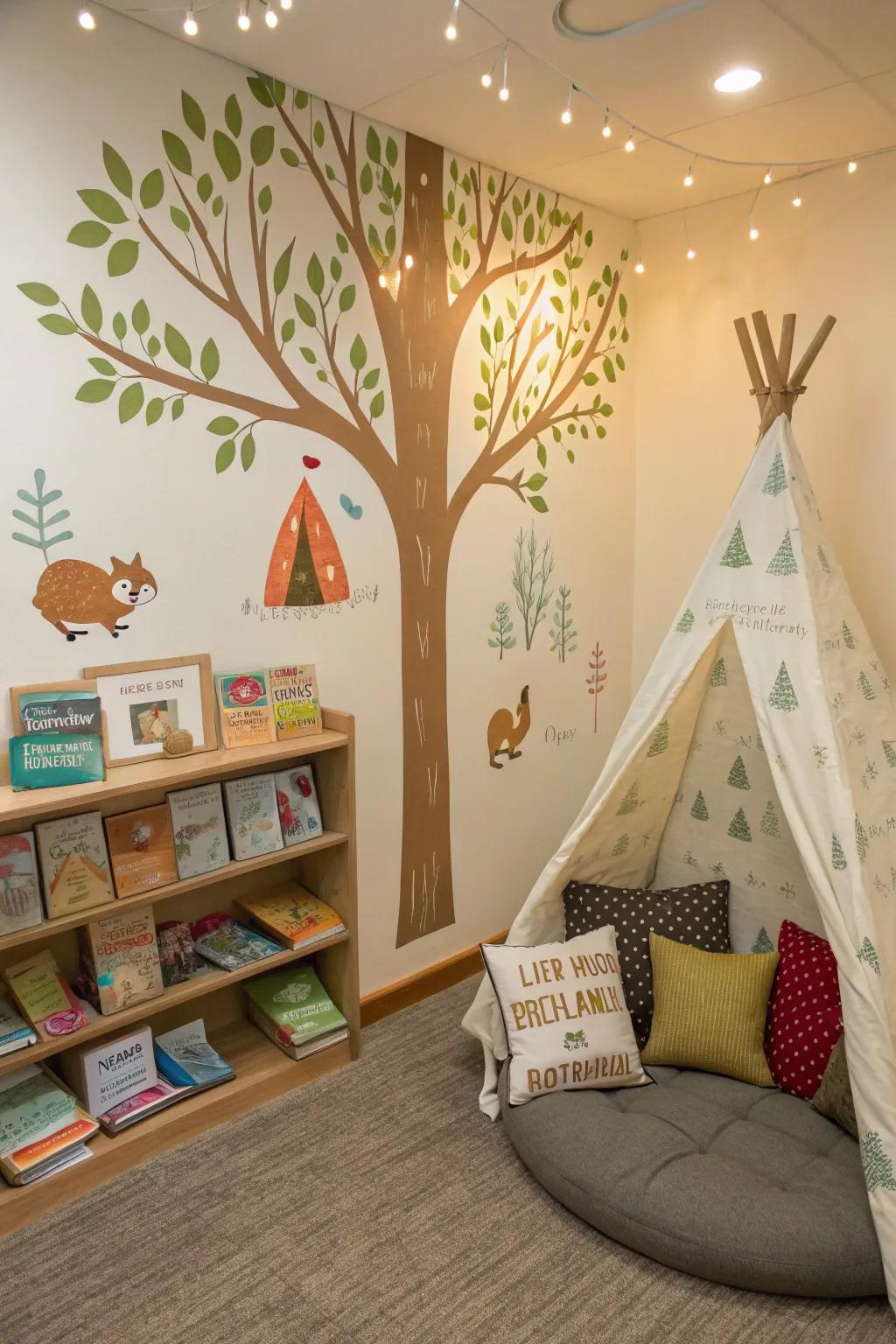 Retreat to a woodland area.