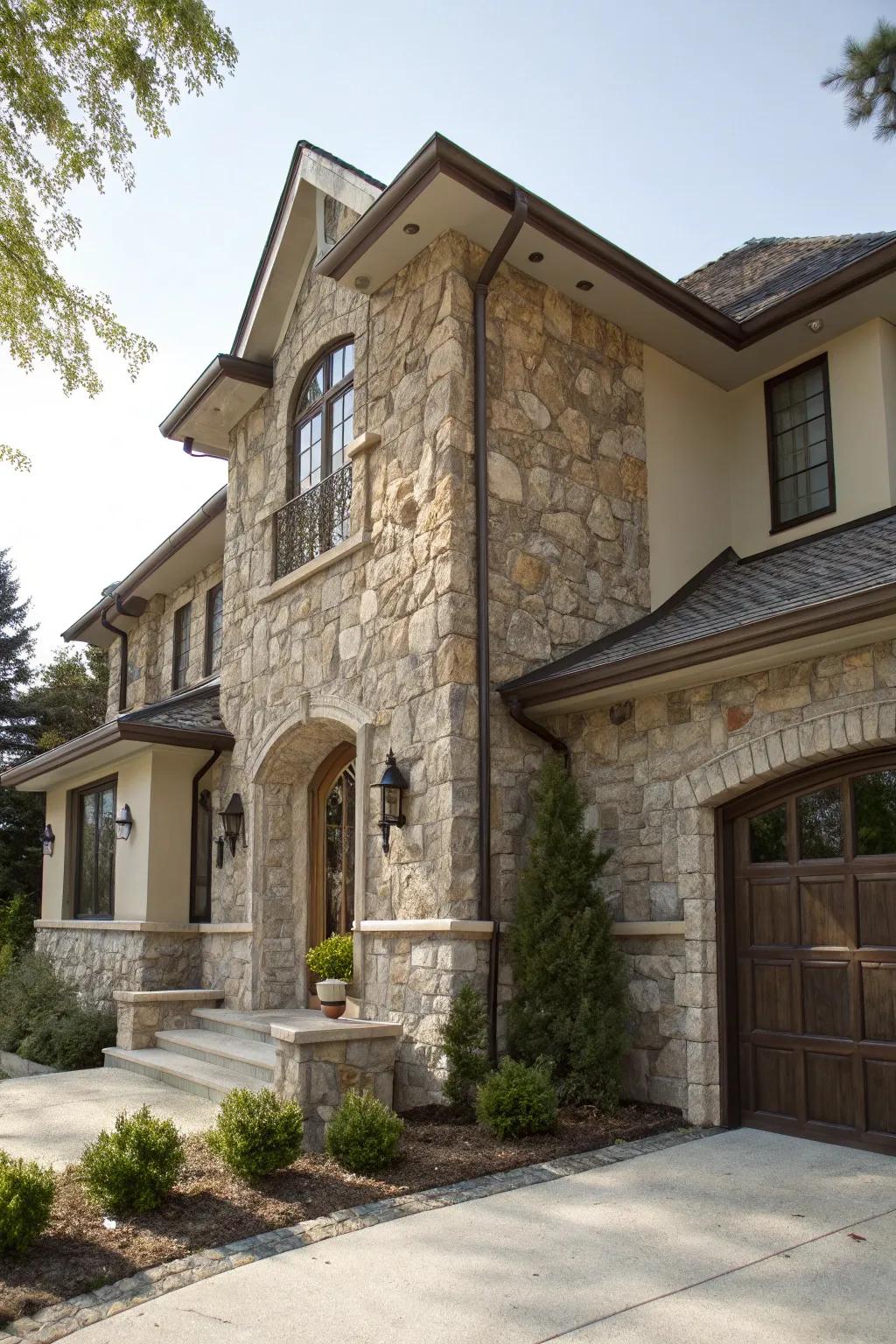A house with subtle rock accents adding elegance and texture.