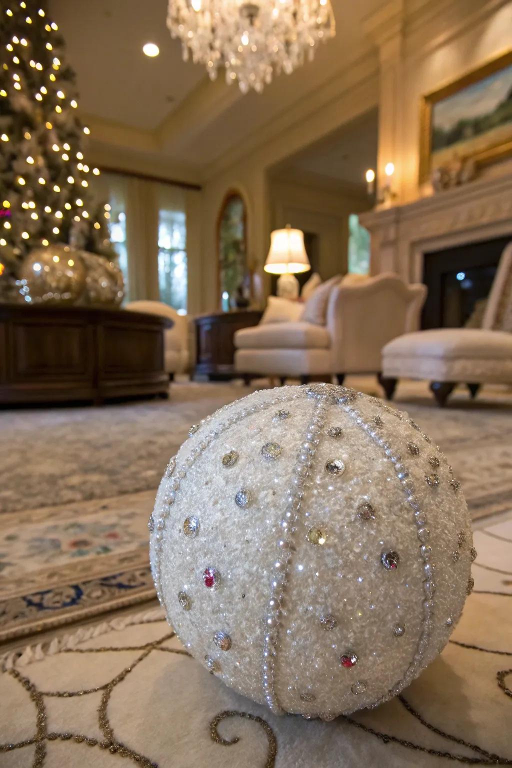 Ornaments adorned with beads yield a mesmerizing visual impact.