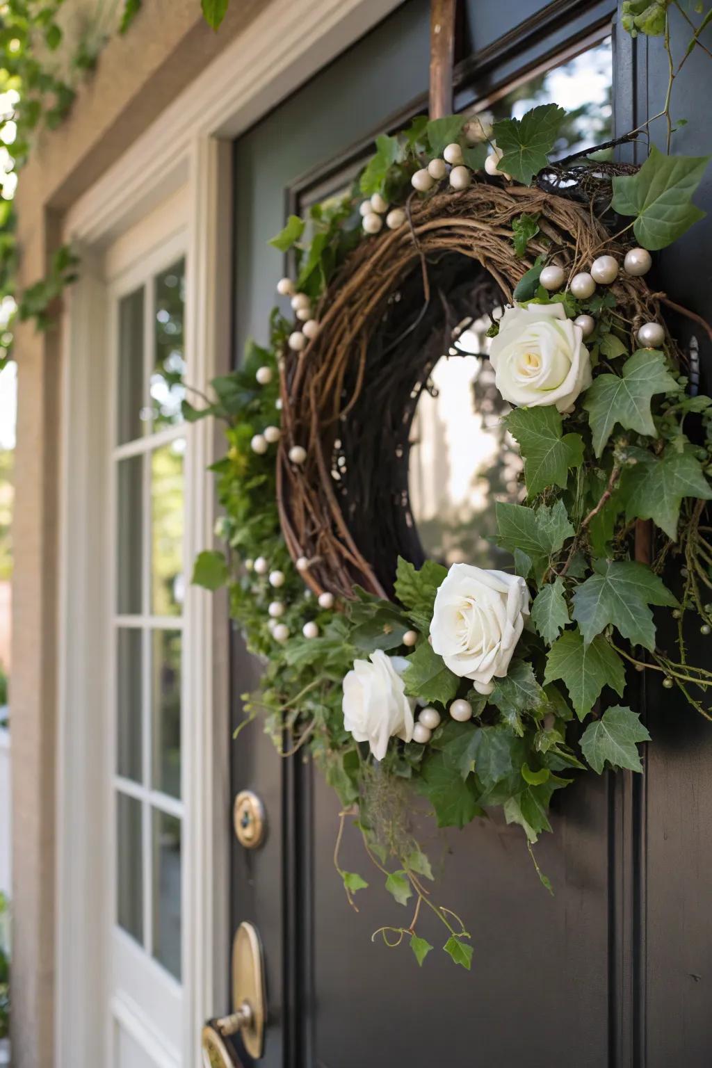 Incorporate a nuance of refinement through pearls and roses.