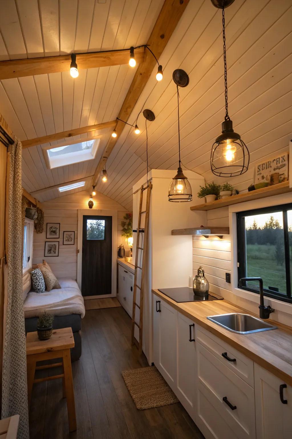 Creative lighting solutions enhance small home interiors.