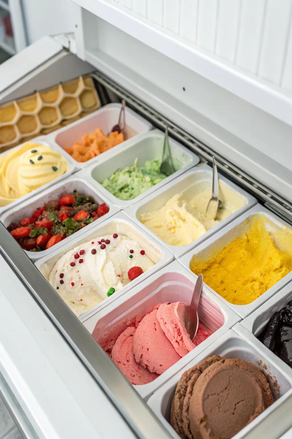 Set ice cream spot in a top freezer, ensuring treats remain in perfect condition.