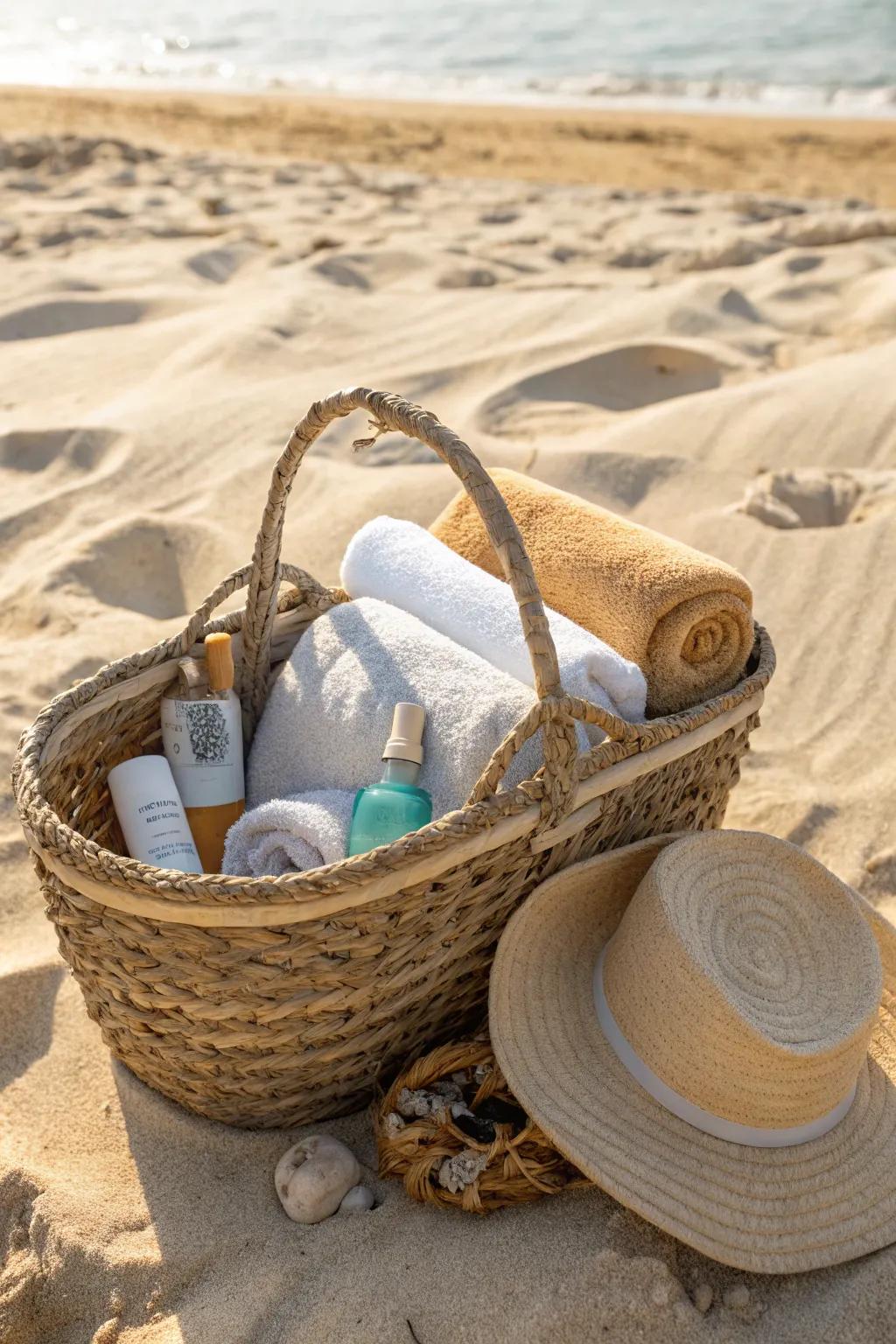 A beach day container for sun and fun.
