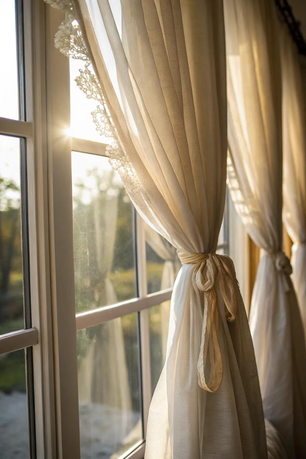 Add a dash of elegance with netting curtain ties.