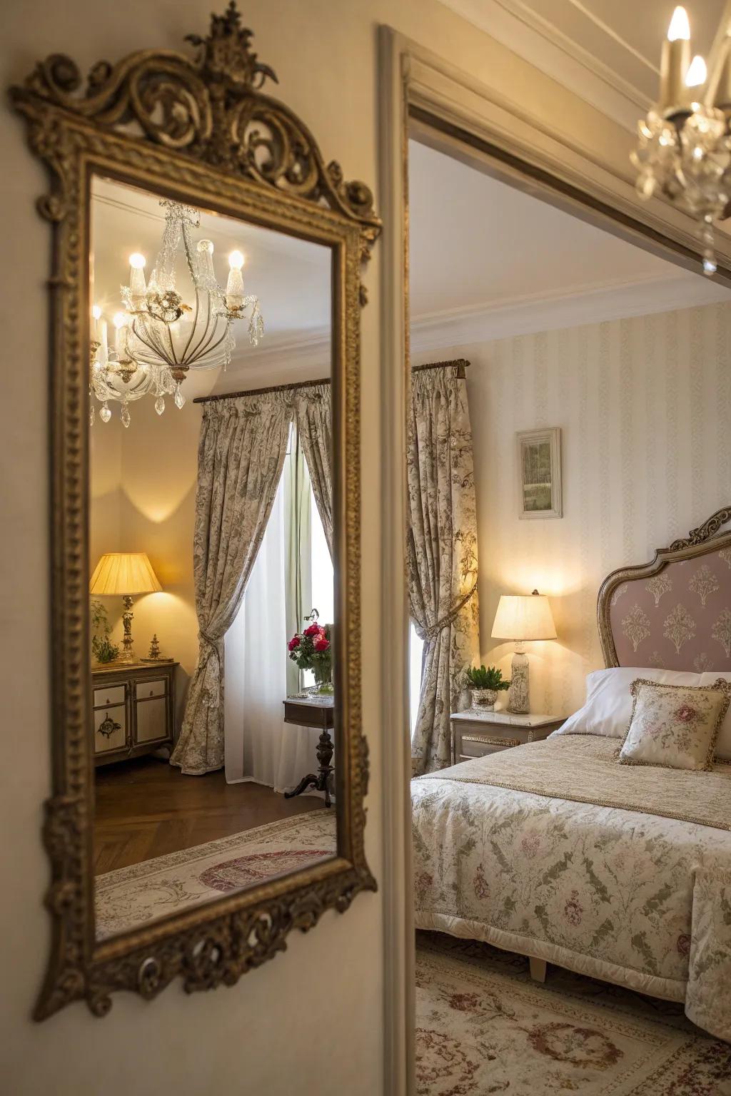 Vintage mirrors enhance light and inject elegance into your space.