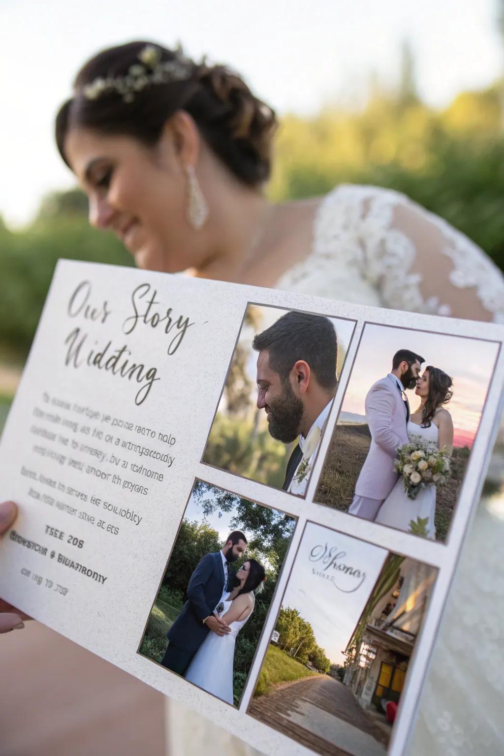 Photo collages add a personal narrative to invitations.