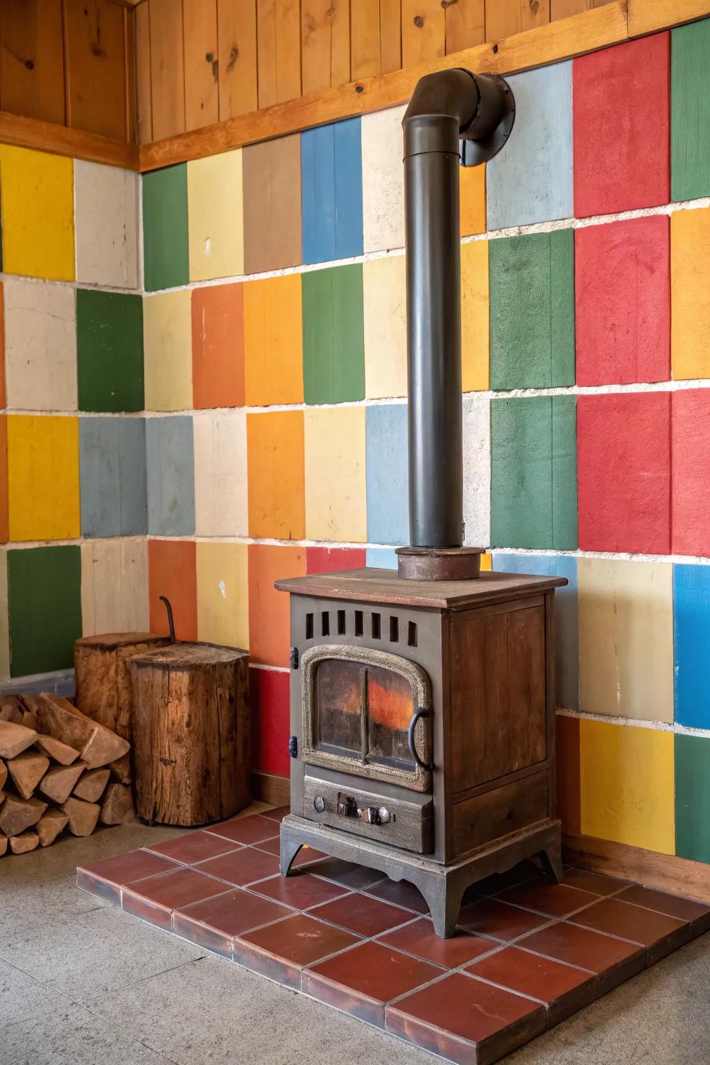 Color segmentation adds dynamic visual interest to your appliance area.