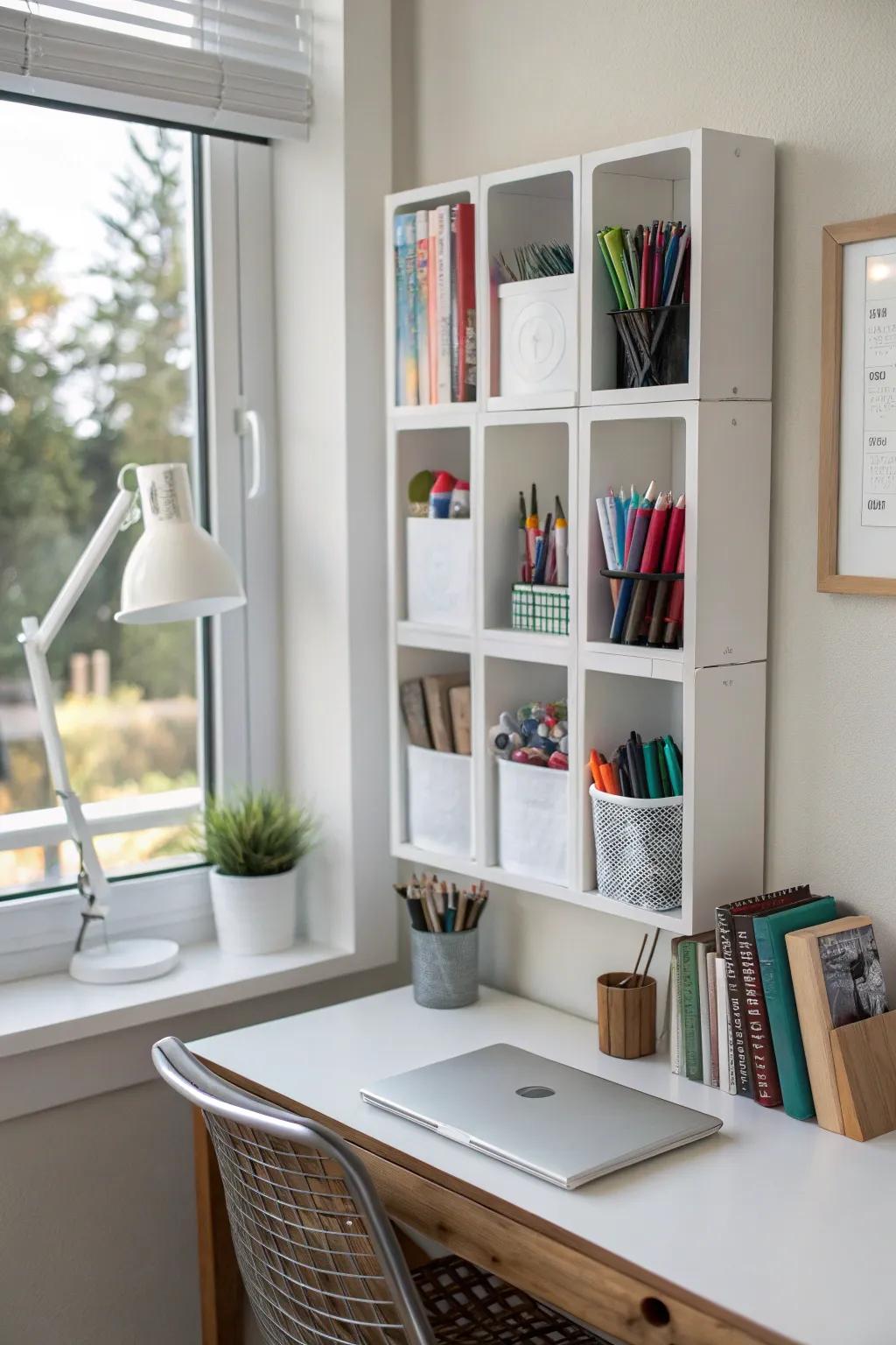 Elevate productivity through arranged office cubes.