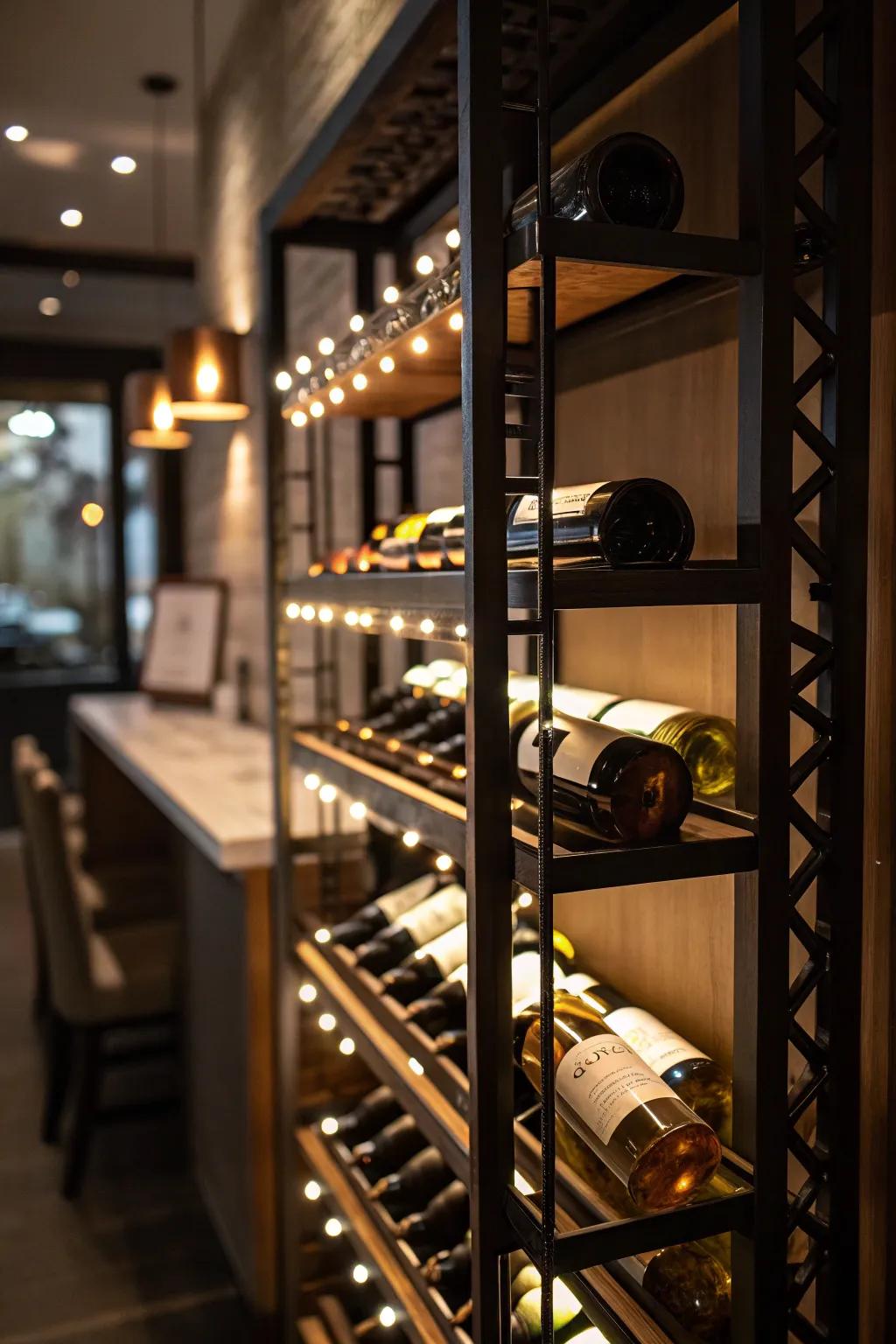 Illumination elevates your wine display.