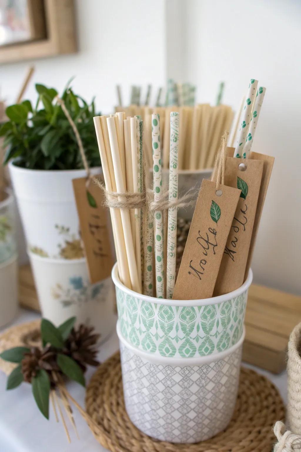 Eco-conscious straws serving as a sustainable and thoughtful wedding gift