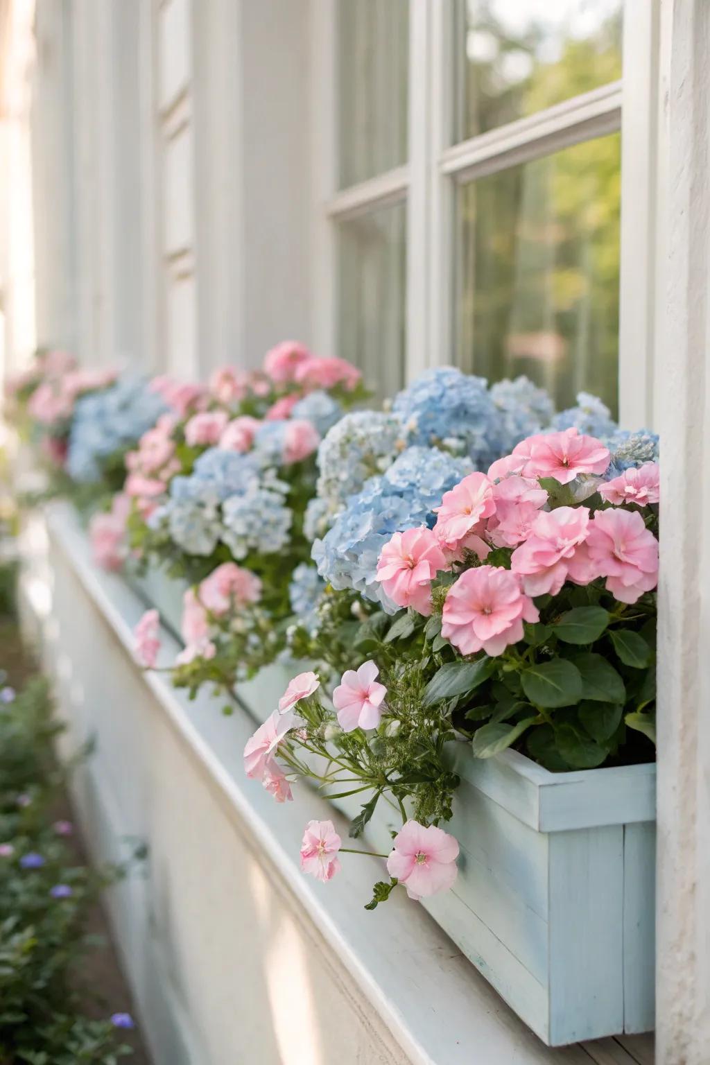 Dreamy pales creating a gentle, soft look.
