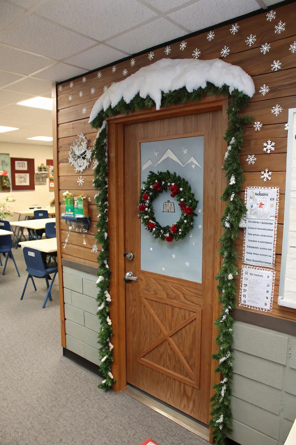 A hospitable and enticing comfortable lodge entryway.