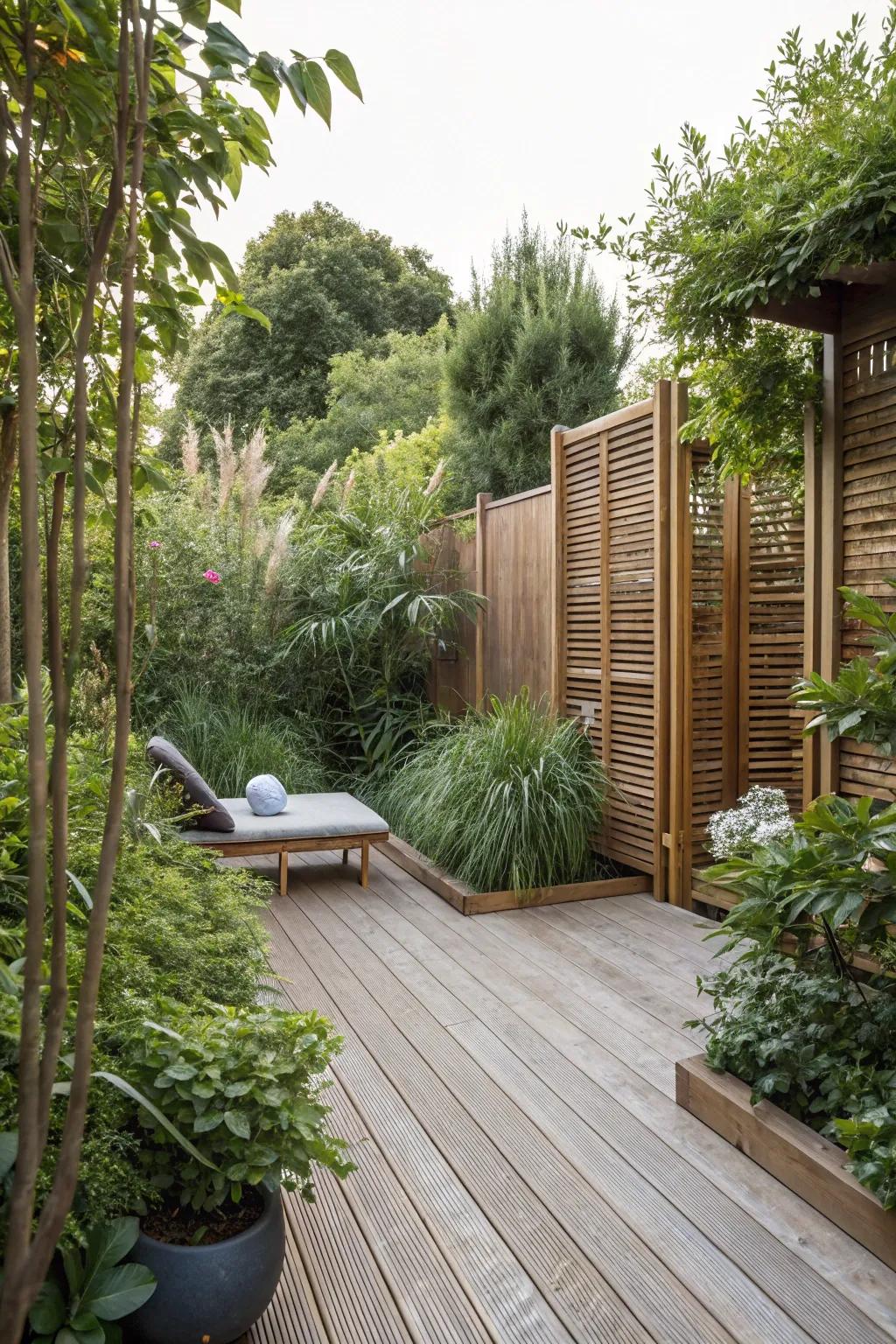 You can find serenity and seclusion in your own backyard at a hidden deck retreat.