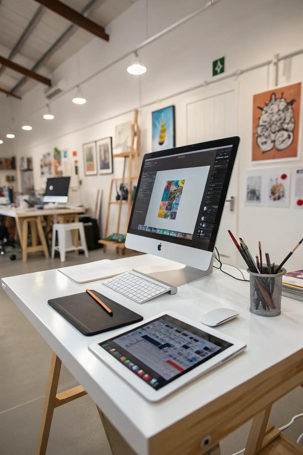 A dedicated digital area supports smooth creative transitions.