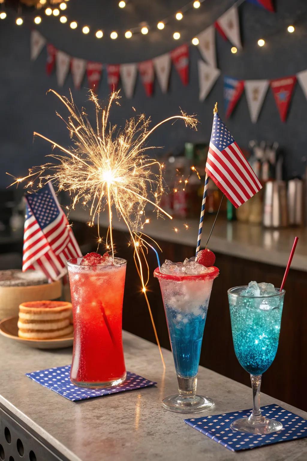 Cheers to Independence using vibrant and festive drinks.