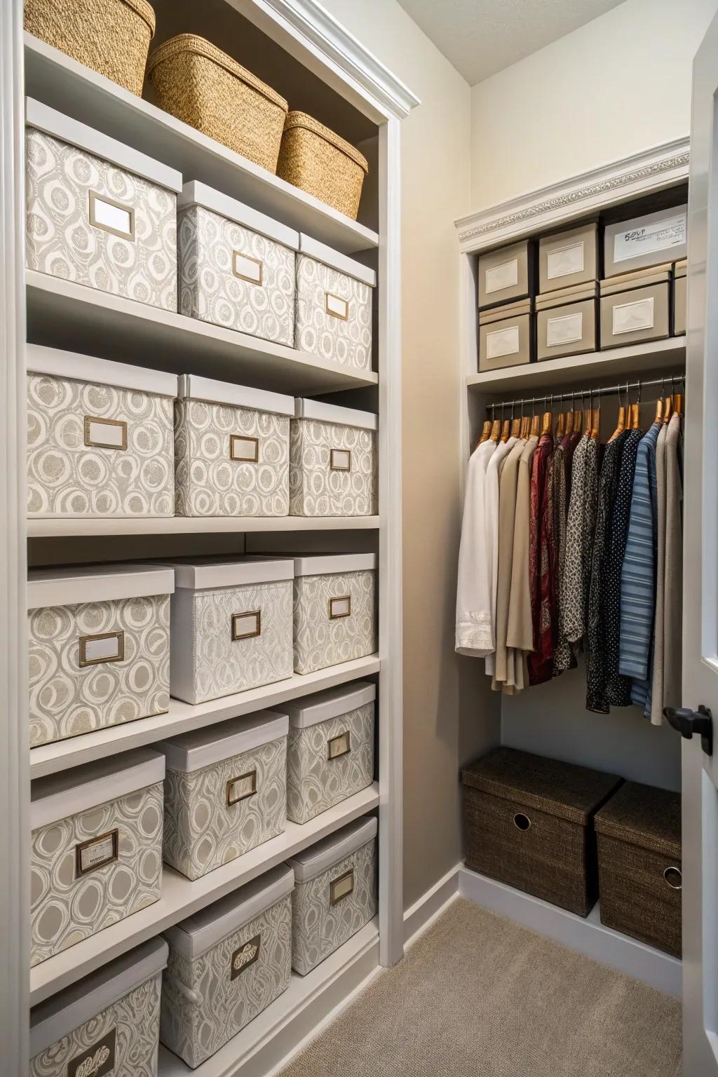 Chic containers enhance organization and beauty.