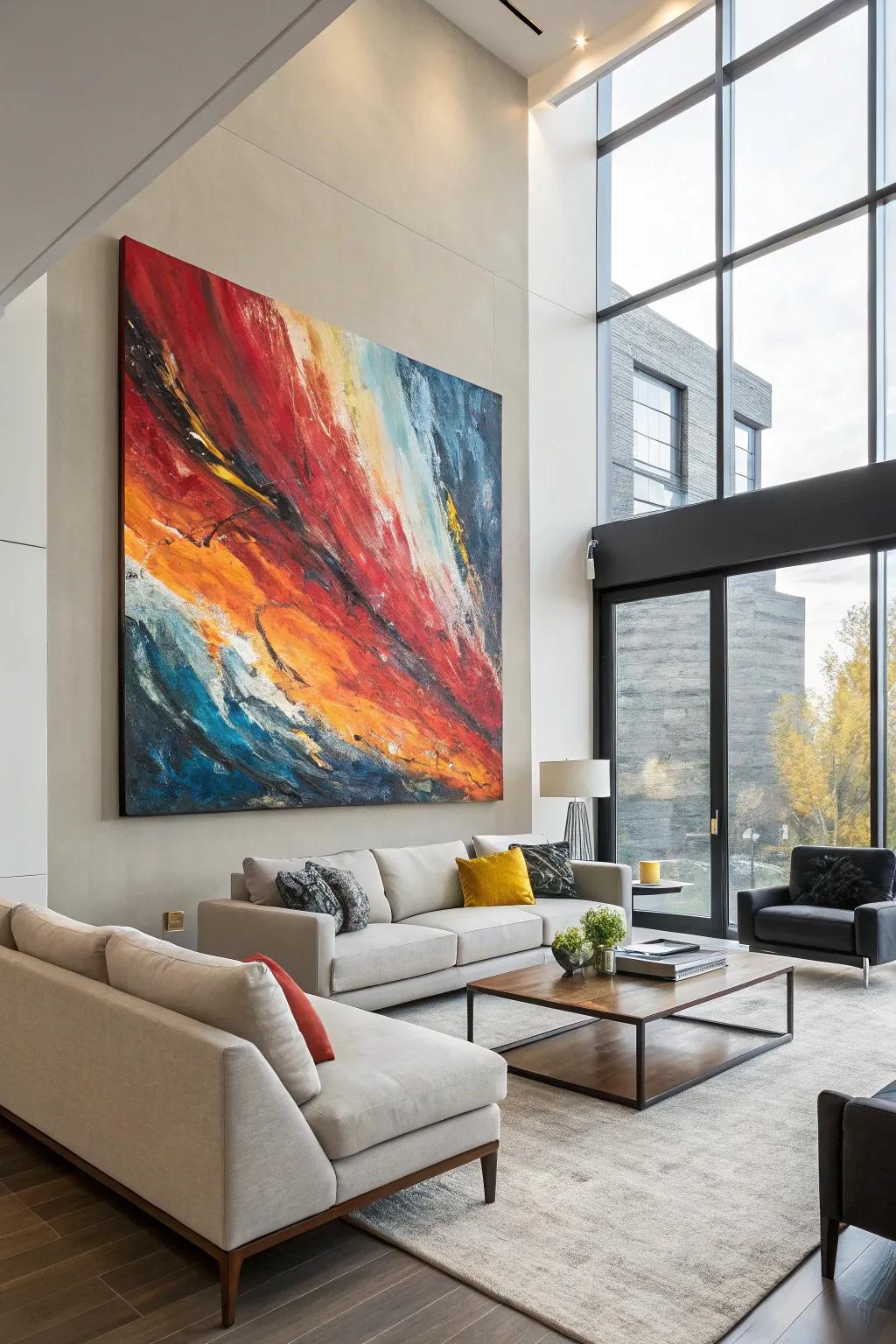 Contrasting styles create a vibrant and contemporary space.