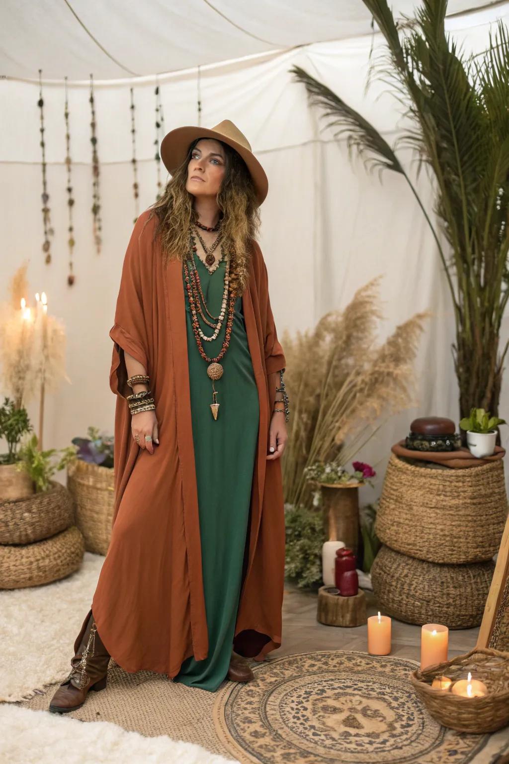 An enchantress with a bohemian soul and magical touch.