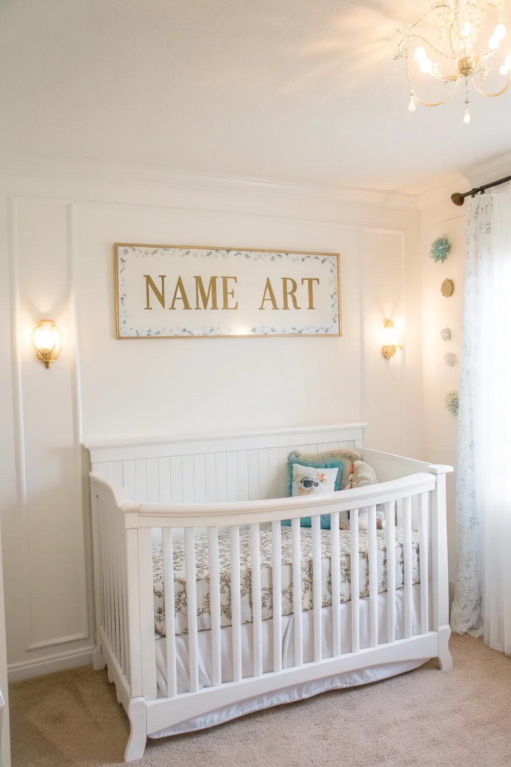 Unique touches add a special feel to a white nursery.
